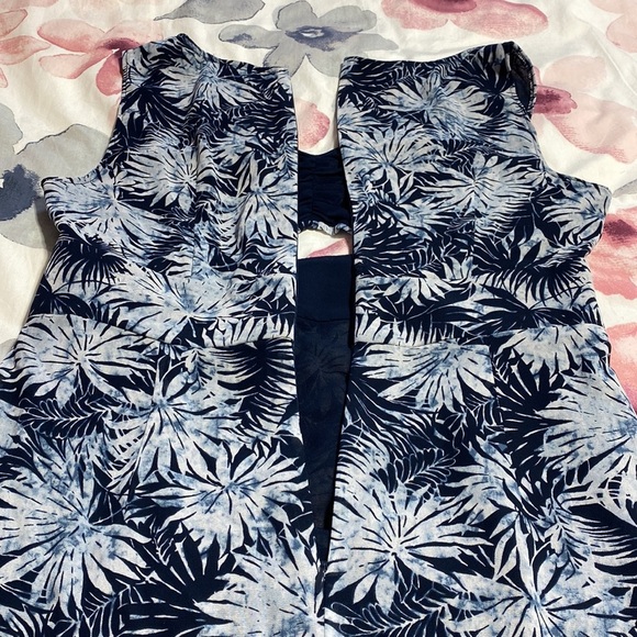 Michael Kors Mini Palm Print Keyhole Ruffled Lightweight Summer Dress Size 8 - Picture 8 of 9